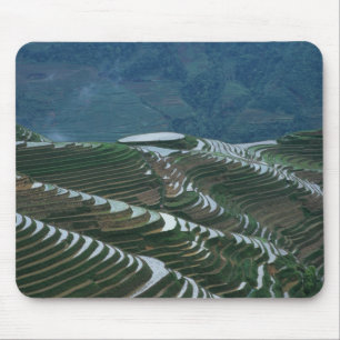 Mousepad Paisagem de terraços de arroz na montanha, 2