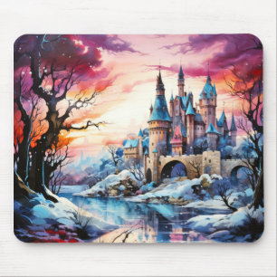 Mousepad Paisagem do Castelo Conceito Abstrato Cena Colorid