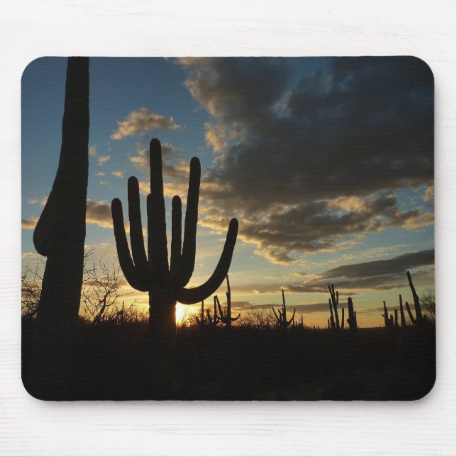 Mousepad Paisagem do Deserto de Arizona Saguaro Sunset II (Frente)