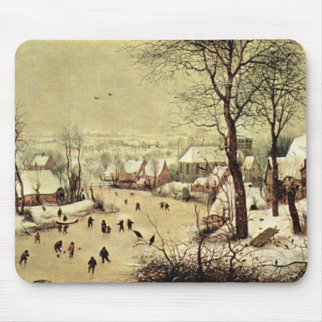 Mousepad Paisagem do inverno com os patinadores por Pieter (Frente)