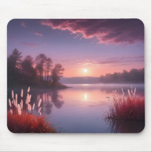 Mousepad Paisagem do Lago Roxo Sunset Três