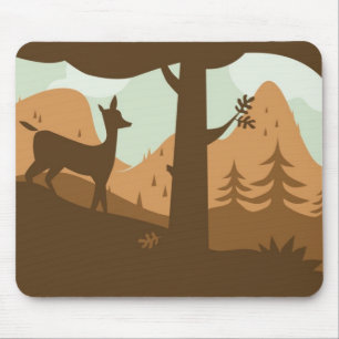Mousepad Paisagem do outono com cervos