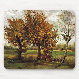 Mousepad Paisagem do outono Quatro Árvores Van Gogh Belas