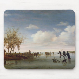 Mousepad Paisagem holandesa com patinadores