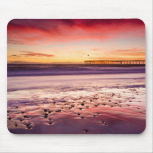 Mousepad Paisagem marinha e píer ao pôr do sol, CA