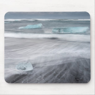 Mousepad Paisagem marítima agitada com gelo, Islândia