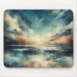 Mousepad Paisagem Marítima Tempestuosa Azul Fotografia Anti