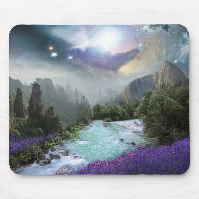 Mousepad Paisagem Mística com Água Rubante (Frente)