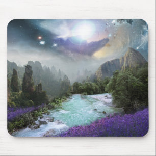 Mousepad Paisagem Mystical da natureza com água de pressa