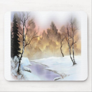 Mousepad paisagem natureza neve dia neve inverno