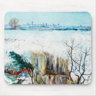 Mousepad Paisagem nevada com Arles por Vincent van Gogh