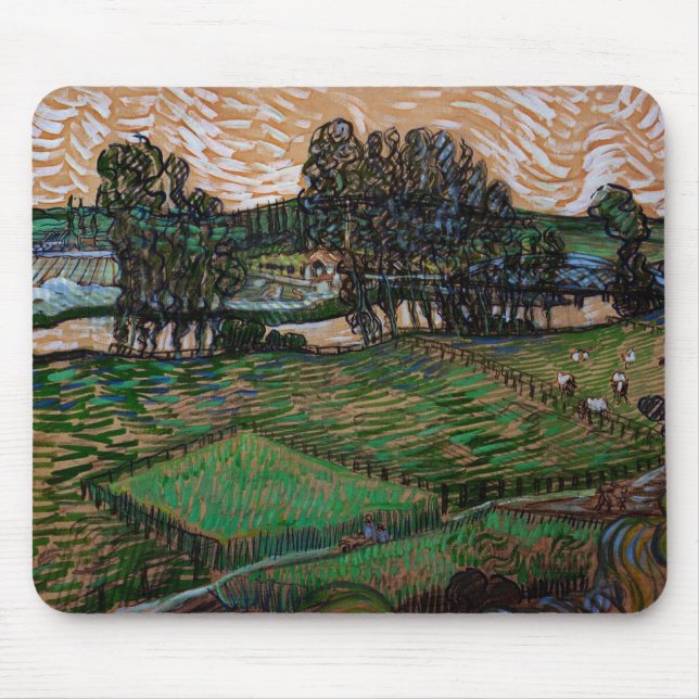 Mousepad Paisagem, Ponte em Oise por Vincent van Gogh (Frente)