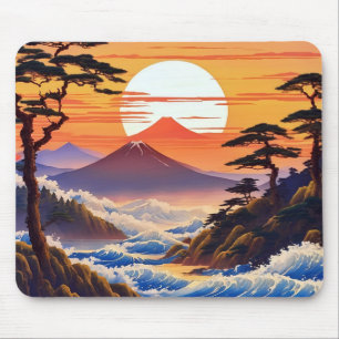 Mousepad Paisagem Sunrise Japonesa