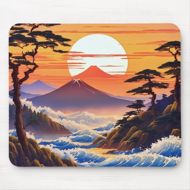 Mousepad Paisagem Sunrise Japonesa (Frente)