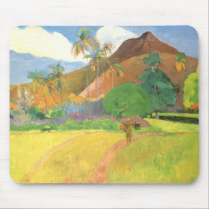 Mousepad Paisagem Taitiana, Montanhas Tahiti, Paul Gauguin