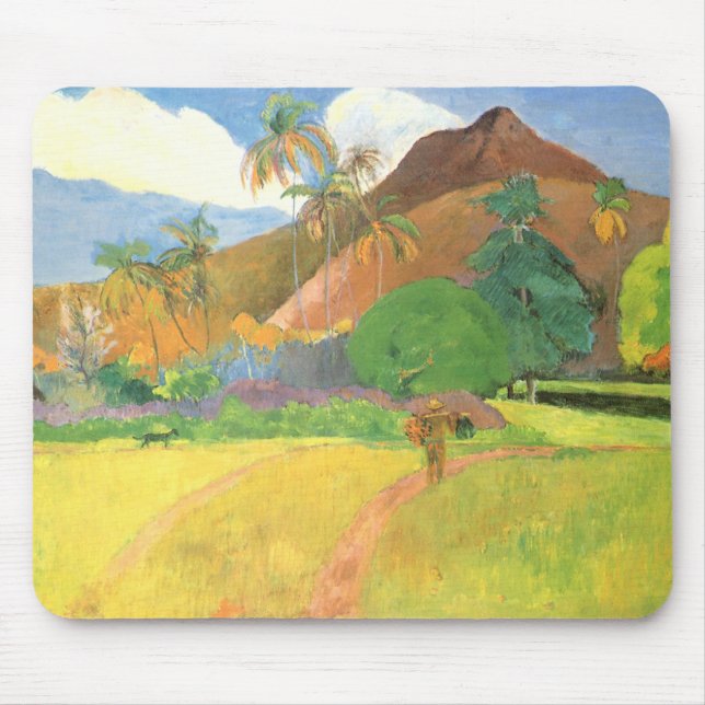 Mousepad Paisagem Taitiana, Montanhas Tahiti, Paul Gauguin (Frente)