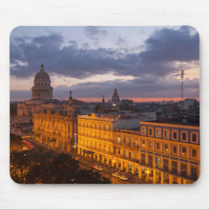 Mousepad paisagem urbana ao pôr do sol, Havana, Cuba