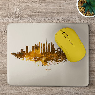 Mousepad Paisagem urbana da Cidade de Nova York em aquarela