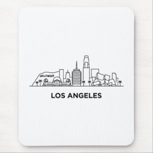 Mousepad Paisagem Urbana de Los Angeles Minimalista Arte de