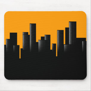 Mousepad paisagem urbana laranja