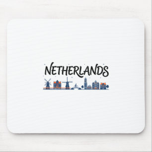 Mousepad Paisagens urbanas da Holanda Viagens Férias Roupas