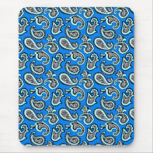 Mousepad Paisley Atemporal em Fundo Azul