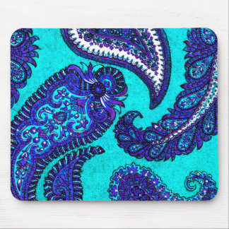 Mousepad Paisley Azul Aqua Elétrico