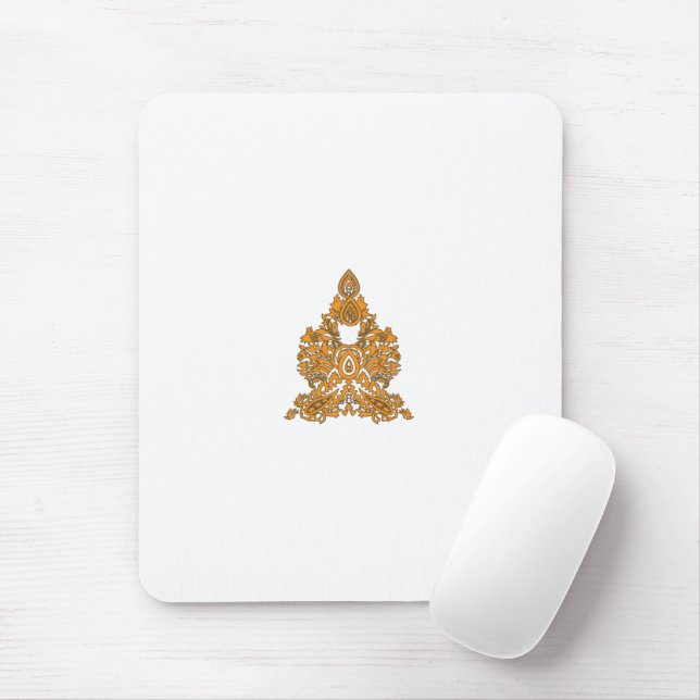 Mousepad Paisley Floral Art - Decor Laranja Boho (Com mouse)