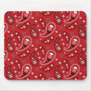 Mousepad Paisley Pattern com Fundo Vermelho-23214