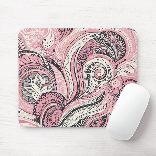 Mousepad Paisley Rosa, O Home Studio (Com mouse)