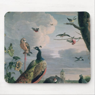 Mousepad Palácio de Amsterdão com pássaros exóticos