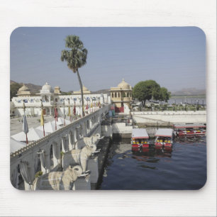 Mousepad Palácio Jag Mindar, Lago Pichola, Udaipur, Índia.