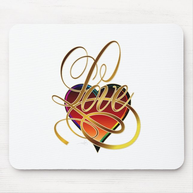 Mousepad Palavra de Amor e Coração (Frente)