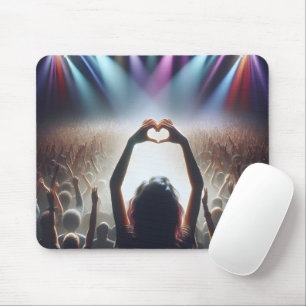 Mousepad Palavra de concerto com sinal de forma cardíaca
