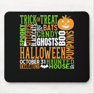 Mousepad Palavra de Halloween Salva-Pumpkin