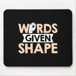 Mousepad Palavras Dada à Forma Língua de Sinais Americana