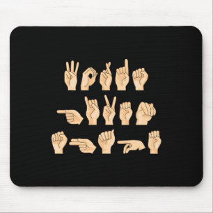 Mousepad Palavras Dada Forma Língua de Sinais Americana 1