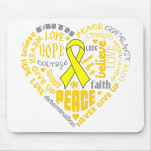 Mousepad Palavras do coração da consciência do Osteosarc