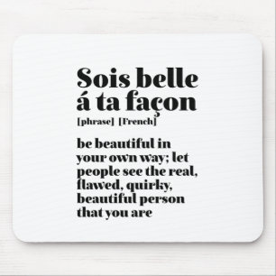 Mousepad Palavras Francesas Inspiradoras Belo Sois Belle