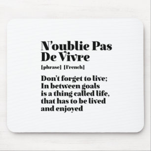 Mousepad Palavras Francesas Inspiradoras Citação De Vivre