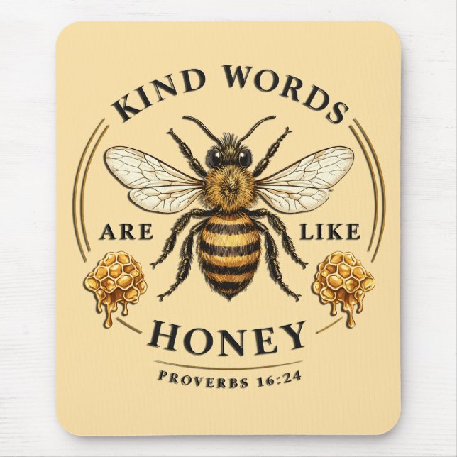 Mousepad Palavras Inspiradoras de Bondade/Abelha (Frente)