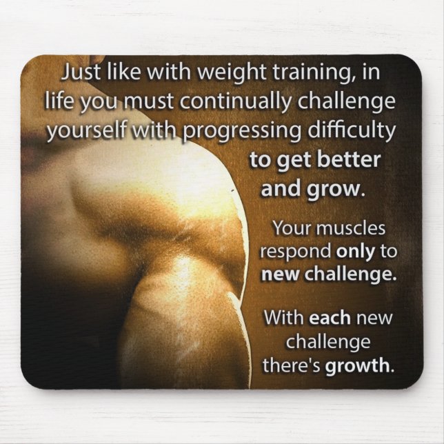 Mousepad Palavras Motivacionais do Workout - Desafio e Cres (Frente)