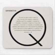 Palavras Q personalizadas sem inglês americano