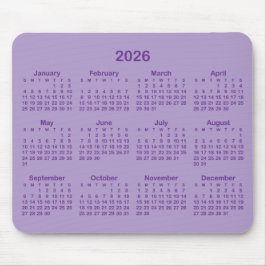 Mousepad Pale and Royal Purple 2026 Calendar