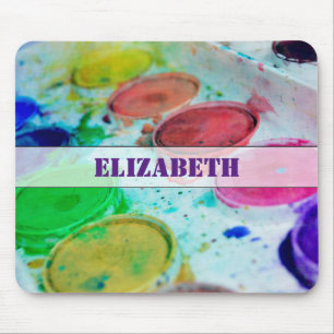 Mousepad Paleta colorido da pintura da aguarela dos