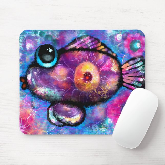 Mousepad Palha cor-de-rosa-palha, de peixe, Abstrato, de ol (Com mouse)