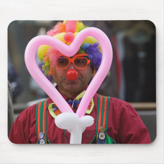 Mousepad Palhaço com Coração Rosa (Frente)