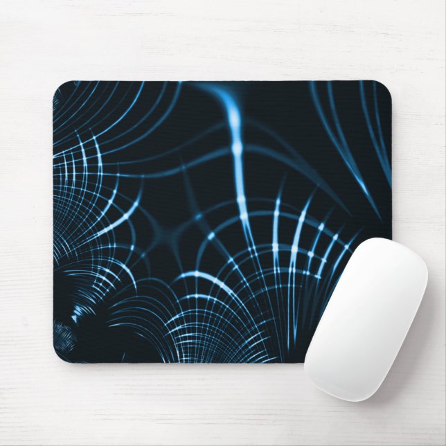 Mousepad Palhetas vivas curvas ou espinhos de azul real (Com mouse)