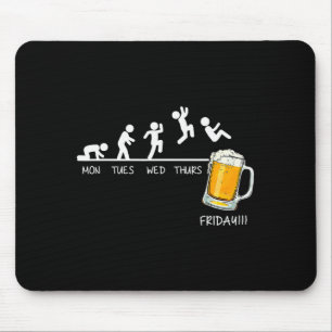 Mousepad Palito Engraçado Pulando Cerveja Dias Da Semana Se
