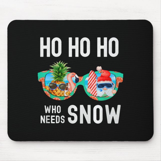 Mousepad Palm Tree Santa Surfing Summer Vacation Ho Ho Ho C (Frente)